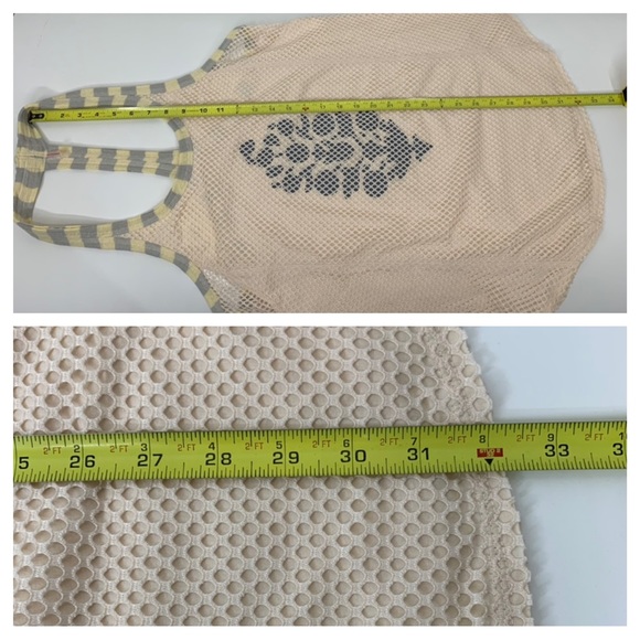 Free People Movement Mesh Layer Cream Yellow Gray T-Back Muscle Tank Top Nwot Sm - Picture 15 of 15